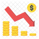 Caida Del Mercado Perdida De Negocios Perdida Icono