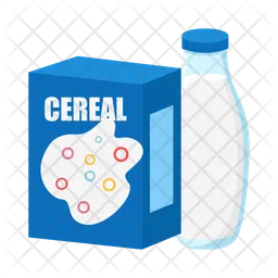 Caixa de cereal e leite  Ícone