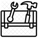 Icone De Linha De Caixa De Ferramentas E Ferramentas Ícone