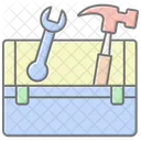 Icone De Cor Linear De Caixa De Ferramentas E Ferramentas Ícone