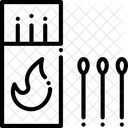 Caixa De Fosforos Fogo Bastao De Fogo Ícone