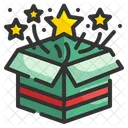 Caja Abierta Regalo Estrellas Icono