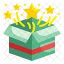 Caja Abierta Regalo Estrellas Icono