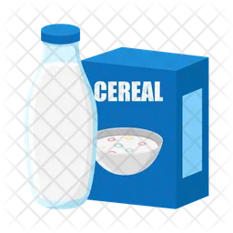 Caja de cereal y leche  Icono