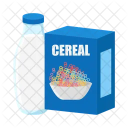 Caja de cereal y leche  Icono