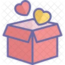 Caja De Regalo En Forma De Corazon Regalo De Amor Icon