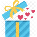 Caja De Regalo Corazon En Caja Dia Icon