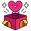 Caja De Regalo Con Corazon Pop Up Amor San Valentin Icon