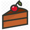Cake Slice Cherry Icon