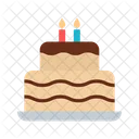 Cake Two Layered Cake Birthday Icon