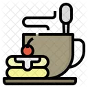 Cake And Coffee Dessert Sweets Icon