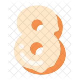 Cake And Donnuts Number Eight  Icon