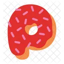 Cake And Donnuts P Alphabet  Icon