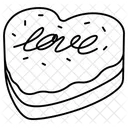 케이크 하트 사랑  아이콘