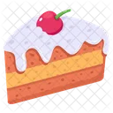 Cherry Cake Cake Slice Sweet Icon