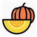 Mitad Calabaza Fruta Icono