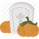 Calabaza Con Tumba Halloween Fiesta De Halloween Icono