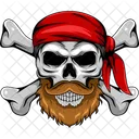 Craneo Pirata Barba Icon