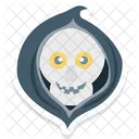 Calavera De Halloween Fantasma Malvado Aterrador Aterrador Icono