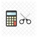 Calculadora y tijera  Icono