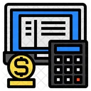 Laptop Currency Calculator Icon