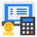 Laptop Currency Calculator Icon