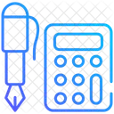 Calculator and pen  Icon