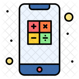 Calculator App Icon - Download in Colored Outline Style