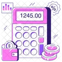 Calculo De Dinero Calculo De Moneda Calculo Financiero Icono