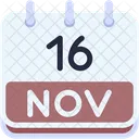 Calendar November Sixteen Icon