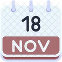 Calendar November Eighteen Icon