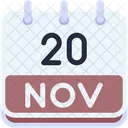 Calendar November Twenty Icon