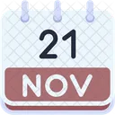 Calendar November Twenty One Icon