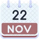 Calendar November Twenty Two Icon
