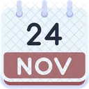 Calendar November Twenty Four Icon