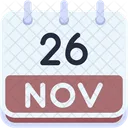 Calendar November Twenty Six Icon