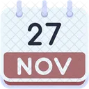 Calendar November Twenty Seven Icône