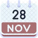 Calendar November Twenty Eight Icon