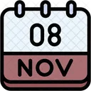 Calendar November Eight Icon