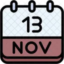 Calendar November Thirteen Icon