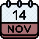 Calendar November Fourteen Icon