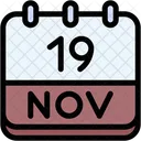 Calendar November Nineteen 아이콘