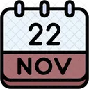 Calendar November Twenty Two Symbol
