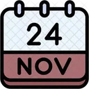 Calendar November Twenty Four Icon