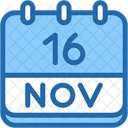 Calendar November Sixteen Icon