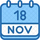 Calendar November Eighteen Icon