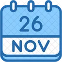 Calendar November Twenty Six Symbol