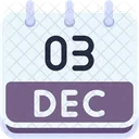 Calendar December Three Icon
