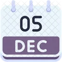 Calendar December Five Icon