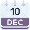 Calendar December Ten Icon